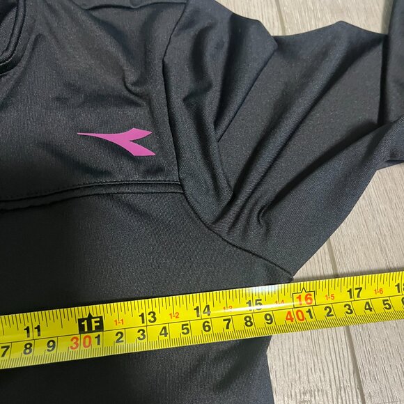 Diadora Athletic Running Jacket Zip Up Black Women’s Extra Large - Picture 5 of 8